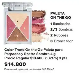 Avon Color trend on the go paleta para párpados y rostro sombra oferta