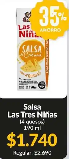 Supermercados Aiello Las tres niñas salsa de crema (4 quesos) oferta