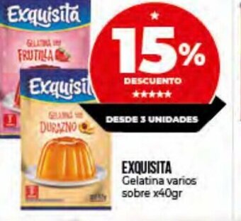 Supermayorista Vital 15% Descuento Exquisita Gelatina Varios Sobre x 40 gr oferta