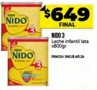 Supermayorista Vital Nido 3 Leche Infantil Lata x 800 gr oferta