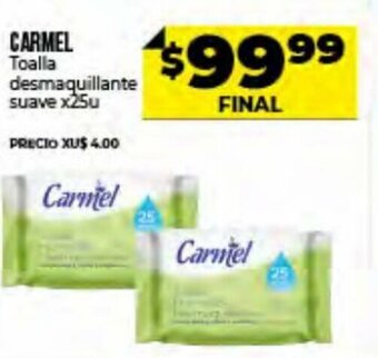 Supermayorista Vital Carmel Toalla Desmaquillante Suave x 25 u oferta