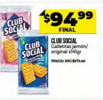 Supermayorista Vital Club Social Galletitas Jamón/Original x 141 gr. oferta