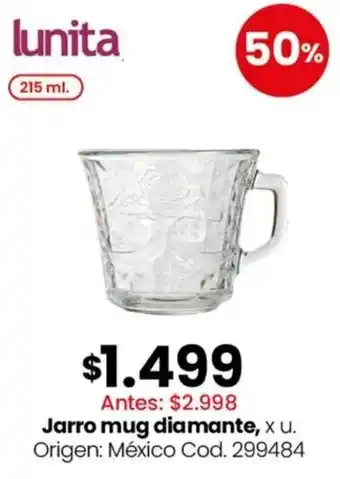 Lunita jarro mug diamante