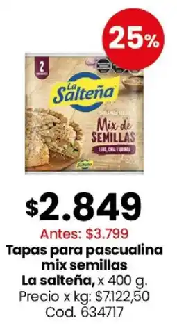 Coto La salteña tapas para pascualina mix semillas oferta