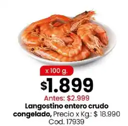Coto Langostino entero crudo congelado oferta