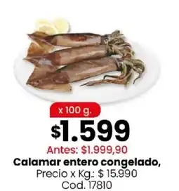 Coto Calamar entero congelado oferta