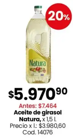 Coto Natura aceite de girasol oferta