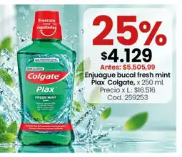 Coto Colgate enjuague bucal fresh mint plax oferta