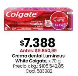 Coto Colgate crema dental luminous white oferta
