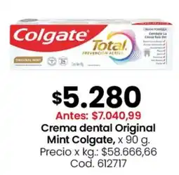 Coto Colgate crema dental original mint oferta