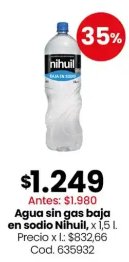 Coto Nihuil agua sin gas baja en sodio oferta