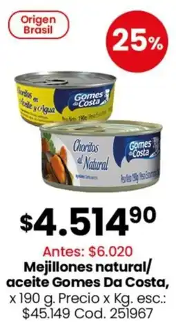 Coto Gomes da Costa choritos al natural oferta