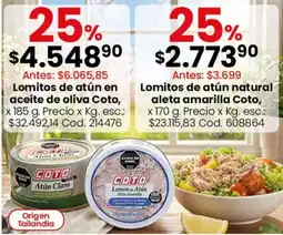Coto Coto lomitos de atún en aceite de oliva oferta