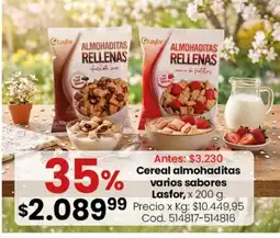 Coto Lasfor cereal almohaditas varios sabores oferta