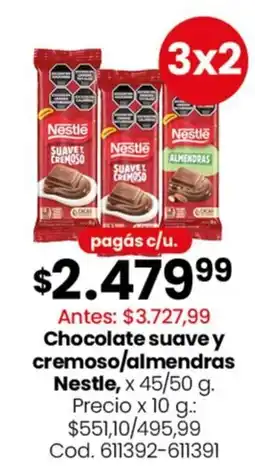 Coto Nestle chocolate suave y cremoso/almandras oferta