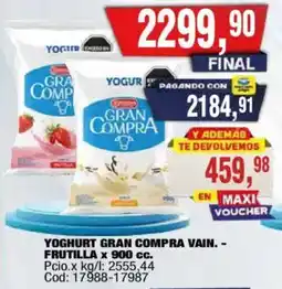 Maxiconsumo Yogur gran compra vainilla oferta