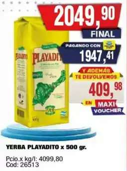 Maxiconsumo Playadito yerba oferta