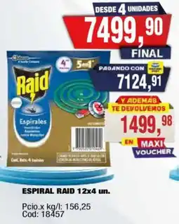 Maxiconsumo Raid espirales oferta