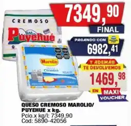 Maxiconsumo Marolio queso cremoso puyehue oferta