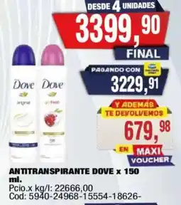 Maxiconsumo Dove antitranspirante oferta
