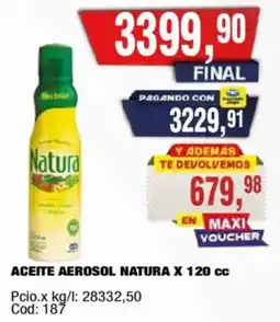 Maxiconsumo Natura aceite aerosol oferta