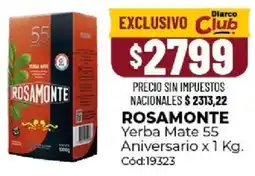 Diarco Rosamonte yerba mate oferta