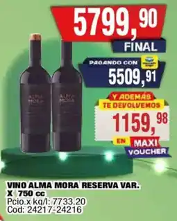 Maxiconsumo Alma mora vino reserva var. oferta