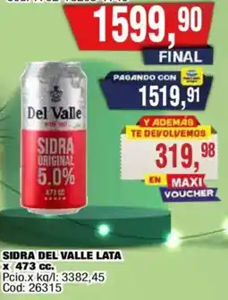 Maxiconsumo Del Valle sidra original oferta