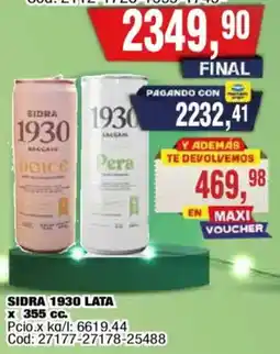 Maxiconsumo Sidra 1930 lata oferta