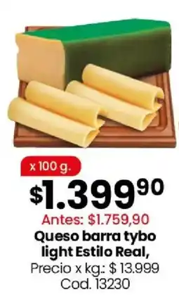 Coto Tybo queso barra light estilo real oferta
