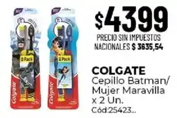 Diarco Colgate cepillo batman/mujer maravilla oferta
