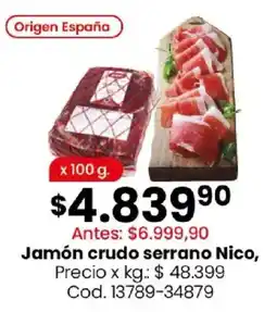 Coto Jamón crudo serrano Nico oferta