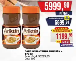 Maxiconsumo Arlistán cafe instantaneo oferta