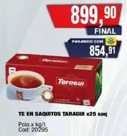 Maxiconsumo Taragui te en saquitos oferta