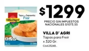Villa d'agri tapas para freir