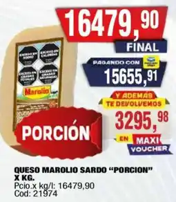 Maxiconsumo Marolio queso sardo porcion oferta