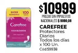 Diarco Carefree protectores diarios todos los días oferta