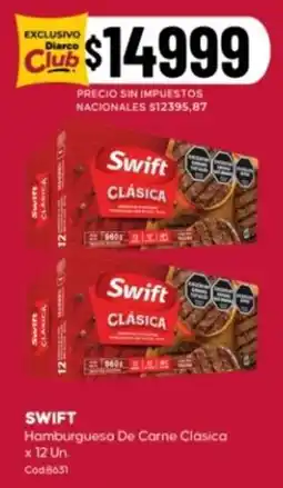 Diarco Swift hamburguesa de carne clásica oferta