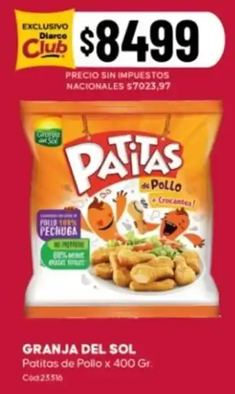 Granja del sol patitas de pollo