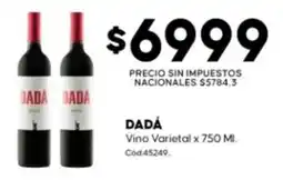 Diarco Dadá vino varietal oferta