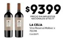 Diarco La celia vino reserva malbec oferta