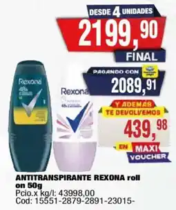 Maxiconsumo Rexona antitranspirante roll oferta