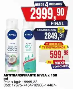 Maxiconsumo Nivea antitranspirante oferta