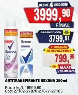 Maxiconsumo Rexona antitranspirante oferta