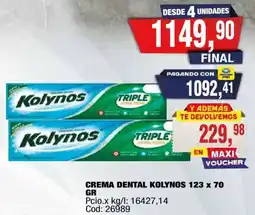 Maxiconsumo Kolynos crema dental triple extra fresca oferta