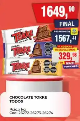 Maxiconsumo Tokke chocolate todos oferta