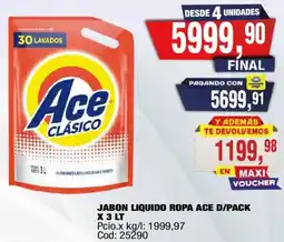 Maxiconsumo Ace jabon liquido ropa clasico oferta