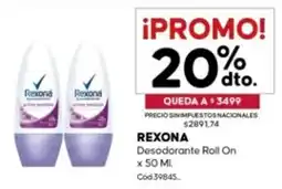 Diarco Rexona desodorante roll on oferta