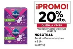 Diarco Nosotras toallas buenas noches oferta