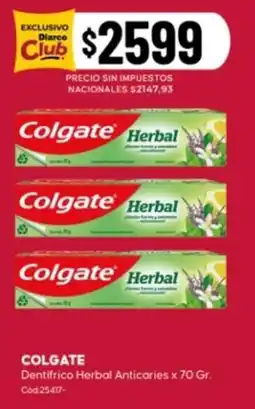 Diarco Colgate dentífrico herbal anticaries oferta